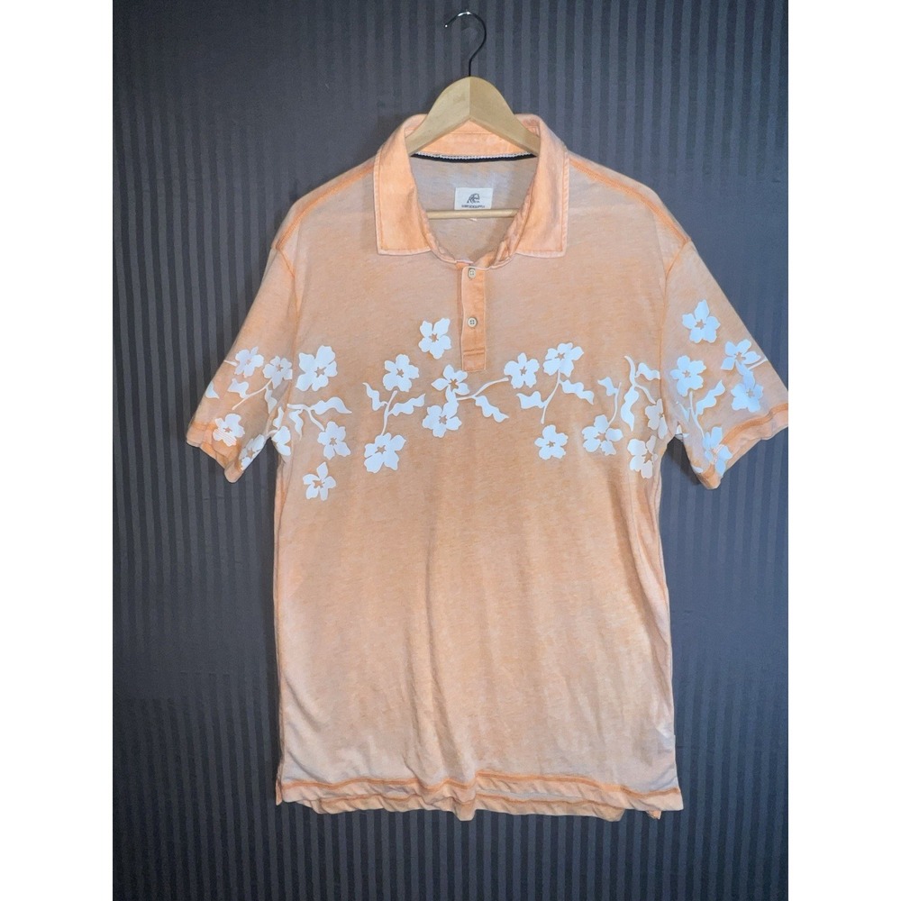 Hawaiian Surf SUPPLY Men's Short Sleeve Button Down Size XL Orange White